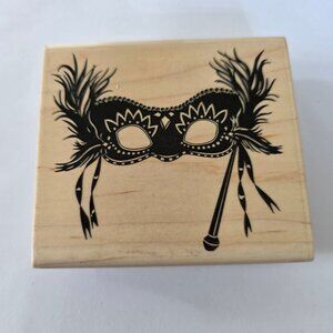 Posh Limited Wood Mounted Rubber Stamp Mardi Gras Mask